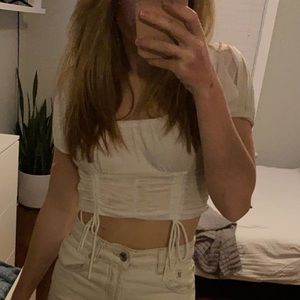 White ruffled princess Polly top